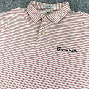 TaylorMade Peter Millar Polo Shirt Mens Large Multi Striped Golf Stretch